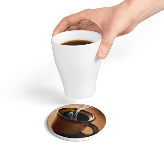 Coffee Lover's Ceramic Coaster - Perfect for Home Decor & Gift